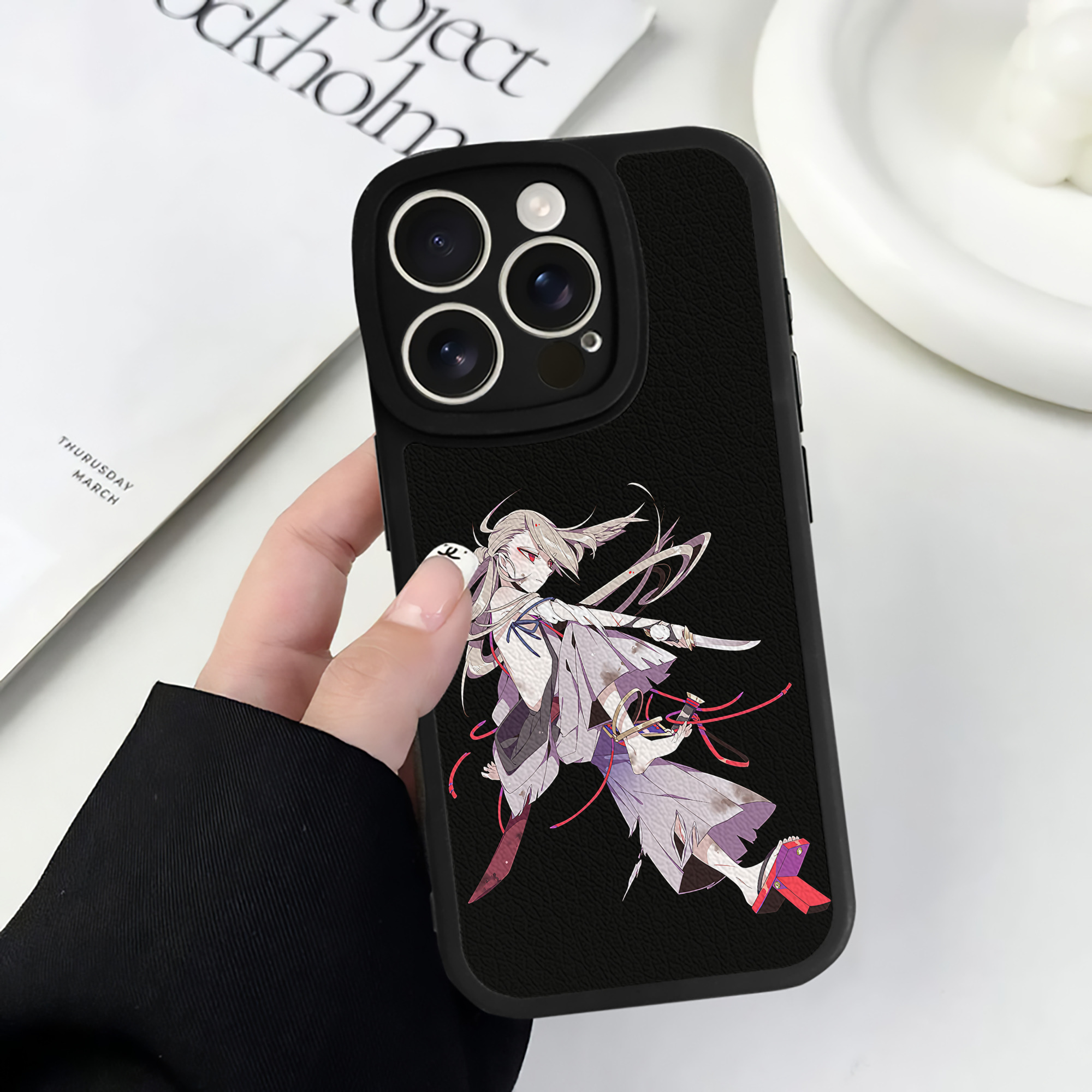 （画像用） 刀剣乱舞 Touken Ranbu 【iPhone 16シリーズ対応】シリコンスマホケース（レザー調） 材質：シリコン